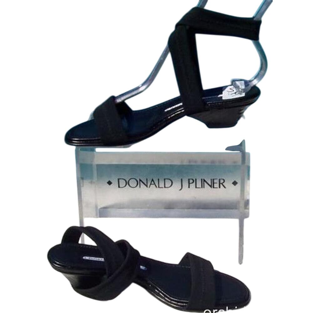 Donald Pliner Black Kogi Gator Leather Sandal Shoe Mesh Ankle Wrap NWT $225